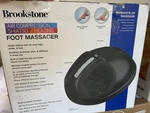 Brookstone Heated Air Compression Shiatsu Foot Massager, Remote, Lcd, Black. Fixed Price $45.00.
