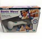 Vintage 1993 Sonic Wave Body Massage System 4 Custom Attachments Tested & Works. Fixed Price $44.99.