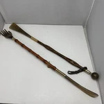 Shoe Horn And Back Scratcher Beachwood Shaft 22 Inch Hangable Chain Unique Pair. Fixed Price $39.95.