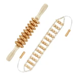 2 In 1 Wooden Back Massager Roller Rope & Handheld Stick, Rel.... Fixed Price $31.67.