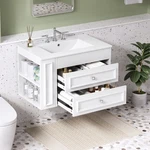 30'' Wall Mounted Bathroom Vanity, Floating Storage Cabinet With 2 Dr. Fixed Price $396.70.
