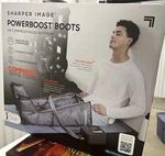 Sharper Image Powerboost Boots Air Compression Fits 25"& Up Inseam Leg Massager. Fixed Price $85.00.