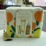 Enchante Fresh Citrus Spa Gift Set Beaded Pouch Hand Cream Body Oil Lip Balm Nwt. Fixed Price $24.98.