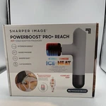 Sharper Image Powerboost Pro+ Reach Percussion Massager With 5 Attachments Gray. Fixed Price $60.00.