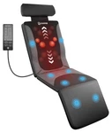 Comfier CF-3407 Heated Vibrating Back Massage Mat W/ Wired Remote, Black/gray. Fixed Price $75.00.