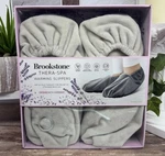 New! Brookstone Thera-spa Warming Slippers Grey, Lavender Infused Calm Relaxing. Fixed Price $17.49.