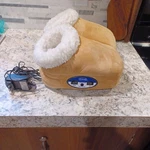 Dr Scholls Soothing Foot Warmer & Vibration Massage Memory Foam Slipper. Fixed Price $16.00.