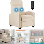2 Point Massage Recliner Chair Textile Beige Lumbar Support Living Room Home. Fixed Price $255.84.