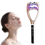 Microcurrent Facial Massager With Lcd Screen, Electric Face White+gold. Fixed Price $96.99.