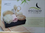 Escape 9-PC Spa Set, Lifestyle Products, Brush, Stone, Towel, Mirror, Tray, Etc.. Fixed Price $13.00.
