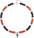 Qinjiejie Baseball Necklace For Men Cross Drip Adjustable 16IN. Fixed Price $17.73.