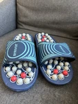 Byriver Spring Massage Sandals Sz Blue Reflexology Foot Pressure Point Slides. Fixed Price $18.99.