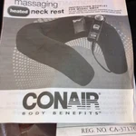 Conair Body Benefits Heated Massaging Neck Rest Soothes Upper Back &. Fixed Price $27.00.