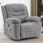 Misty Gray Power Recliner With Massage, Heat & Usb Port - Overstuffed Comfort. Fixed Price $550.99.
