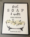 Stupell Industries Fresh Soap And Water Tub Bathroom Design Framed Art. Fixed Price $14.99.