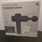 Sharper Image 2437599 Power Percussion Deep Tissue Massager Gray W/ Attachments. Fixed Price $44.95.