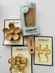 Conair Wooden Bristle Scalp Massage Hair Brush Flower Clip Snake Bobby Pins Gold. Fixed Price $29.95.