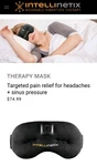 Intellinetix Wearable Vibration Therapy Mask For Headache And Sinus Relief. Fixed Price $35.00.
