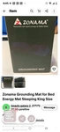 Zonama Grounding Mat For Bed Energy Sleeping King Size. Fixed Price $50.00.
