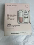 Vanity Planet Facial Cleansing System Rotating Three Brush Heads White & Pink. Fixed Price $24.99.