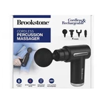 Brookstone Percussion Massage Gun Cordless Rechargeable Multispeed 4 Heads Black. Fixed Price $30.00.