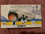 Conair Handheld Massager With Vibration, Heat, 4 Attachments Open Box White. Fixed Price $23.09.