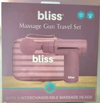 Bliss Massage Gun Travel Set Pink Handheld 4 Interchangeable Heads Spa Approved. Fixed Price $37.04.