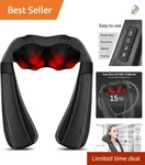 Elegant Shiatsu Neck & Shoulder Massager With Heat Portable Pain Relief Pillow. Fixed Price $51.99.