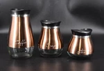 Circleware Caf Contempo Glass Canister Set 3 Retro-style Coffee Tea Sugar. Fixed Price $28.00.