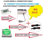 2 Electrode Lead Wires & Grey Connector Cable For Current Solutions Combocare. Fixed Price $59.99.