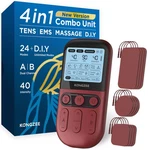 4 In 1 - D.i.y & Tens Unit Ems Massage Muscle Stimulator, Dual Red. Fixed Price $129.02.