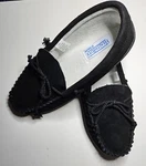 Haband Slippers Health Rite Black Suede Moccasin Men 9.5 New. Fixed Price $24.99.