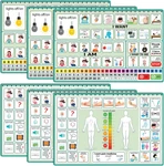 6 Pcs Communication Board For Nonverbal Adults Aphasia Colorful Picture Symbol. Fixed Price $20.45.