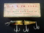 C.c.b. Co. #6801 Jointed Stripper Pike Glass Eyes Painted Wood Lure Body W/ Box. Fixed Price $150.00.