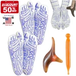 Acupressure Reflexology Socks W/ Trigger Point Massage 2 Tools Foot Set. Fixed Price $6.49.