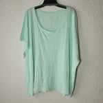 Nwot Eileen Fisher Aurora Green 100% Organic Linen Scoop Neck Box Top Xl. Fixed Price $69.99.