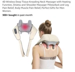 4D Wireless Deep Tissue Kneading Neck Massager With Heating Function, Shiatsu.... Fixed Price $26.95.