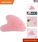 Natural Rose Quartz Gua Sha Massage Tool For Face & Body Care - Pink Elegance. Fixed Price $5.99.