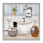 Stupell Industries Bathroom Farmhouse Style Tub Neutral Grey Drawing, Design By. Fixed Price $52.02.