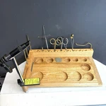 Oasis Fish Fly Tying Bench Kit Wood With Assorted Tools And Vice Used Read All. Fixed Price $97.89.