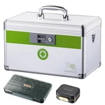 Alosutr Large Medication Lock Box With Key, 14"X8.5"X7.5" First Aid Safe. Fixed Price $84.47.