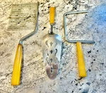 3 Yellow Butterscotch Bakelite Handle Utensil Set Cake Cutter&server, Cheese Slc. Fixed Price $18.00.