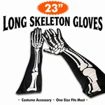 23" Long Skeleton Gloves Black White Bones Hand Halloween Opera Costume Body Arm. Fixed Price $12.89.