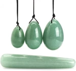 4PCS Set Jade Yoni Eggs STICK3 Drilled Natural Aventurine Crystal. Fixed Price $31.61.