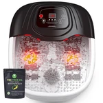 Foot Spa Bath Massager With Heat, Epsom Salt, Bubbles, Vibration, Red Light. Fixed Price $89.95.