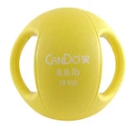 Cando, Molded Dual Handle Medicine Ball, Yellow, 8.8 Lb. (4 Kg). Fixed Price $110.99.