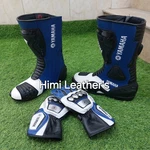 Yamaha Riding Gear Set Leather Boots & Gloves Racing Motorbike Protective Kit. Fixed Price $239.00.