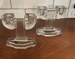 2 Vintage Queen Mary Double Arm Cactus Clear Glass Candle Stick Holders 4.5. Fixed Price $22.49.