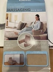 Homedics Foldable Heated Massaging Back Rest Faux Suede Beige With Cup Holder. Fixed Price $30.00.