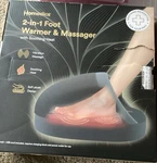 Homedics Heated Vibrating Foot Warmer & Massager Gray Soft Plush Usb Powered. Fixed Price $15.00.